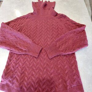 ST. JOHN'S BAY Women's Chevron Design Cowl Neck L/S Sweater - Burgundy - SML